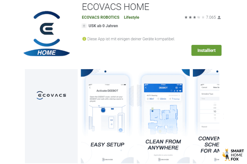 ECOVACS HOME App steht im App-Store zum Download zur Verfügung.